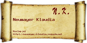 Neumayer Klaudia névjegykártya